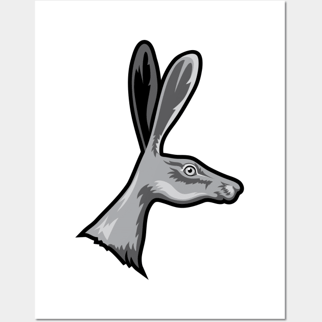 Gray Rabbit Wall Art by SWON Design